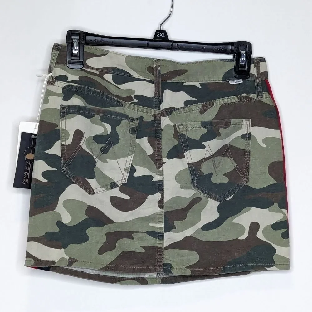 Mother Denim The Vagabond Mini Skirt Double Time Camo Side Stripe Size 25